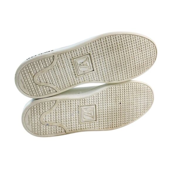 LOUIS VUITTON Frontrow Floral Sneakers Size 39 US 8.5 Lace Up Logo Low Top White - Picture 10 of 13
